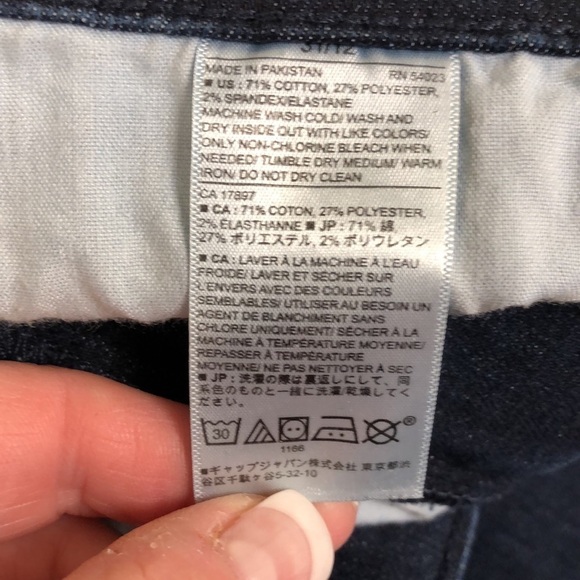 Banana Republic High Rise Skinny, Dark Wash, Raw Hem Jean - Picture 7 of 11